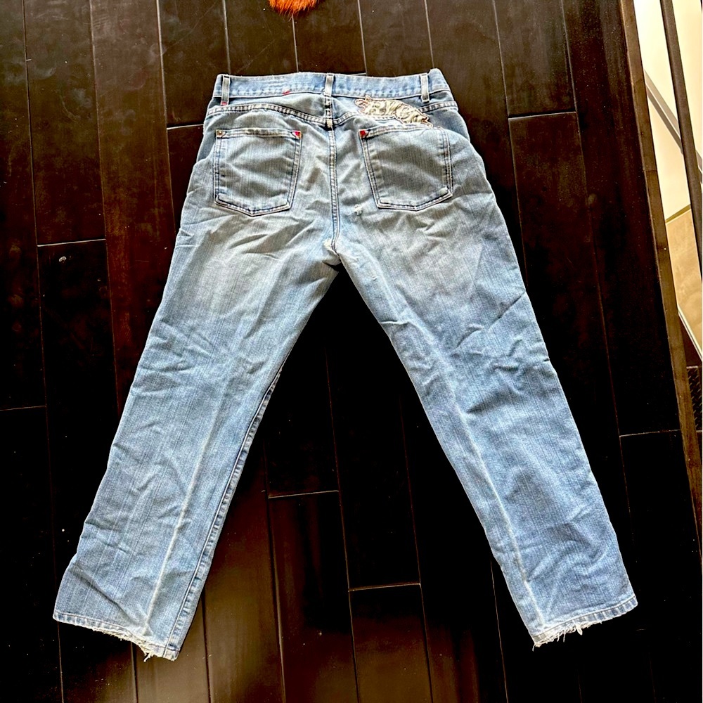 RVCA Mens Light Blue Straight Jean - Button Fly - Picture 4 of 6